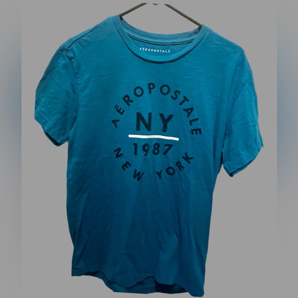 Aeropostale Men's Blue Graphic T-Shirt - Picture 1 of 4